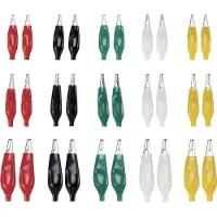 TRU COMPONENTS Krokodilklemmen-Set Schwarz, Rot, Weiß, Grün, Gelb 93038C196 30 St.
