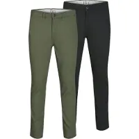 Jack & Jones 2-pack Slim Fit Chinobroek 32/34 Zwart