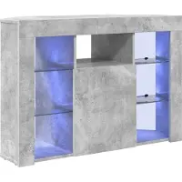 vidaXL Hoek TV-meubel met LED-verlichting, betonlook, grijs, 100x40x68 cm, materiaal: houtvezelplaat