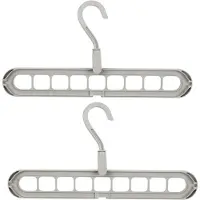 Home Deco Factory Ruimtebesparende Kledinghanger - 2x - kunststof - 30 cm - Kledingkasthanger - opslag