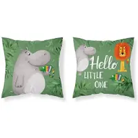 Mayamoo Dekoratieve Kussensloop 40x40cm - Vrolijke Dieren - Katoen - Groen