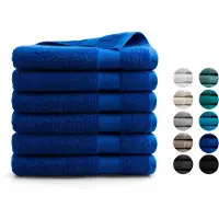 DoubleDry XL Handdoeken 70 x 140 - set van 6 - Hotel kwaliteit 500 g/m2 - 6x Klassiek Blauw