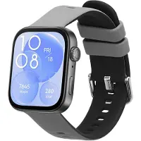 Kwmobile horlogebandje geschikt voor Huawei Watch Fit 3 / Fit 4 polsband - Smartwatch bandje van TPU - Activity tracker horloge band in zwart / grijs