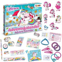 Craze UNICORN Eenhoorn-adventskalender voor kinderen 2025, speelgoed kerstkalender voor meisjes met eenhoorn-speelgoed en accessoires met slijm cadeau