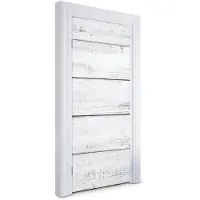 Wallfluent Deursticker - Witgekalkte planken Deurbehang Sticker - 95 x 205 cm - Romig Deurbehang - Moderne Deur Sticker - Imitatietextuur Deurposter - Deursticker voor de Keuken - Deur plakfolie