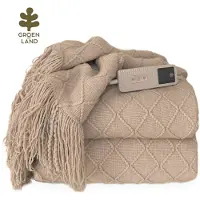 Groenland BOHEM Warmtedeken voor je bank | Elektrische deken | Verwarmde deken | Taupe Dawn 180x130cm | Bovendeken
