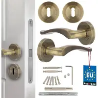 KOTARBAU Serie - Deurbeslag - Sjerp Kort Gesplitst - Patina - Rozet voor Sleutel