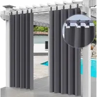 Ferocity - Buitengordijnen - 220 x 155 cm - 1 Paneel - Terras Pergola Balkon Paviljoen Overkapping - Outdoor Gordijnen - Waterdicht - UV-bestendig - Privacy - Polyester -Grafiet