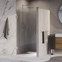 Brauer Void Carving Nis Douchedeur 100x200cm - Chroom - Gehard Glas - Douche, Douchedeuren - 8720724567581