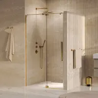 Brauer Stellar nisdeur 2-delig draaiend helder glas 120x200 omkeerbaar incl. glascoating PVD goud geborsteld