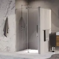 Brauer Stellar nisdeur 2-delig draaiend helder glas 100x200 omkeerbaar incl. glascoating chroom