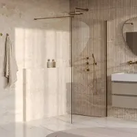 Brauer Oblivion inloopdouche helder glas 120x200 incl. glascoating PVD goud geborsteld