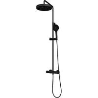 Brauer Stripe Opbouw Regendoucheset - 3-standen Handdouche - Mat Zwart - Messing - Kranen, Douchekranen, Douchesets, Opbouw Douchesets, Stortdouches - Kranen, Douchekranen, Douchesets, Opbouw