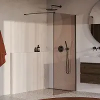 Brauer Oblivion inloopdouche brons glas 90x200 incl. glascoating PVD gunmetal geborsteld