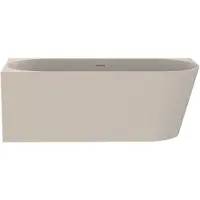 Xenz Juna Halfvrijstaand Bad 160x75cm - Hoek Links - Mat Creme - Composiet - Baden, Halfvrijstaande Baden - 8720247171494