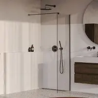 Brauer Oblivion inloopdouche helder glas 60x200 incl. glascoating PVD gunmetal geborsteld