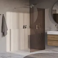 Brauer Oblivion Inloopdouche Brons Glas - 120x200cm - Chroom - Gehard Glas - Douche, Douchewanden, Inloopdouche, Vaste Wand - 8720724599506