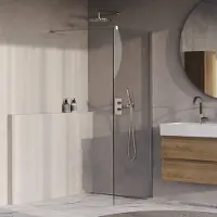Brauer oblivion inloopdouche helder glas 80x200 incl. Glascoating chroom