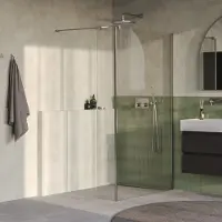 Brauer Oblivion inloopdouche helder glas 120x200 met zijwand 30 incl. glascoating PVD RVS-kleurig geborsteld