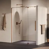 Brauer Stellar nisdeur 2-delig draaiend helder glas 160x200 omkeerbaar incl. glascoating PVD koper geborsteld