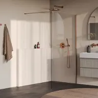 Brauer oblivion inloopdouche helder glas 120x200 incl. Glascoating pvd koper geborsteld