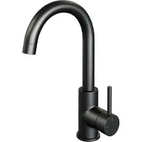 Brauer Stripe hoge opbouw wastafelmengkraan met draaibare ronde uitloop model A mat zwart
