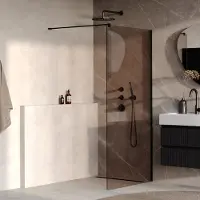 Brauer Oblivion inloopdouche brons glas 100x200 incl. glascoating mat zwart