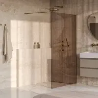 Brauer Oblivion inloopdouche brons glas 120x200 incl. glascoating PVD goud geborsteld