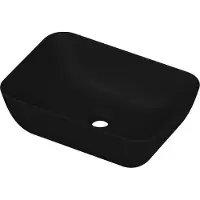 Ink Enzo Opzetwastafel Rechthoekig 46x32cm Keramiek - Mat Zwart - 8718835165413 - Wastafels, Opzetwastafels