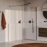 Brauer Oblivion Inloopdouche - 130x200cm - Geborsteld Gunmetal PVD - Gehard Glas - Douche, Douchewanden, Inloopdouche, Vaste Wand - 8720724599292
