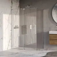 Brauer Stellar douchecabine met draaideur helder glas 140x100x200cm omkeerbaar incl. glascoating chroom
