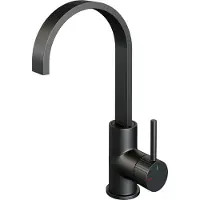 Brauer Stripe hoge opbouw wastafelmengkraan met draaibare platte uitloop model A mat zwart