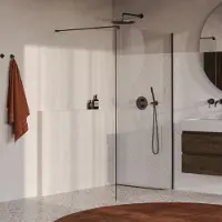 Brauer Oblivion inloopdouche helder glas 110x200 incl. glascoating PVD gunmetal geborsteld