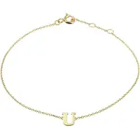 The Jewelry Collection Geelgouden Armband letter U 16 4021359