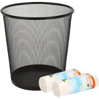 Excellent houseware Kantoor prullenbak - zwart - 20 liter - incl. 40x afvalzakken - prullenmand - papierbak