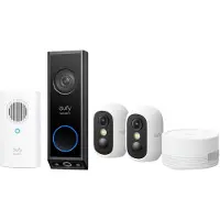 Eufy Video Deurbel E340 met Chime + eufyCam C35 - Incl. 2 Camera, HomeBase Mini – Beveiligingsset – Voordeelbundel