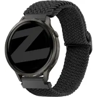 Bandz gevlochten nylon bandje (18mm) - Geschikt voor Garmin Vivoactive 4s / Vivomove 3s / Venu 2s / Venu 3s / Forerunner 255s / Forerunner 265s / Venu 4 - 41mm - Zwart