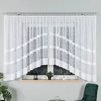 Markizeta WIKTORIA Serie - Jacquard Gordijn - 500x160 cm - Modern Geometrisch Ontwerp - Wit