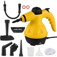 Fuegobird A001 Handheld Stoomreinigers - 1000W Handstomer - Vlekkenreiniger - Tapijtreiniger - 9 Opzetstukken - Vloeren, Bank, Tapijt, Badkamer & Keuken - 450ML Tank - Geel