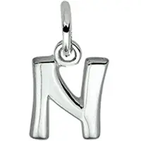The Jewelry Collection Zilver Gerhodineerde Hanger letter N 1330011