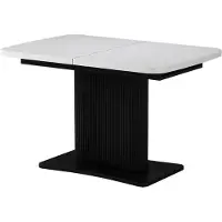 Vicco Eettafel Fenaro, Wit/Zwart, 120-160 x 80 cm uitschuifbaar