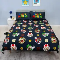 Nintendo - Super Mario Bros - Dekbedovertrek - Tweepersoons - 200 x 200 cm. - Dubbelzijdig - Dekbed
