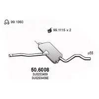 ASSO 50.6008 Uitlaat middendemper