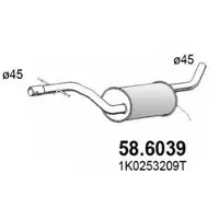 ASSO 58.6039 Uitlaat middendemper