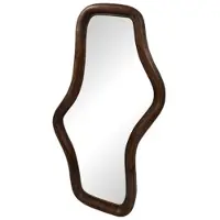 MySons Spiegel Wavy mangohouten lijst 80x44 cm - Walnoot