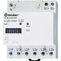 Finder 7E.36.8.400.0010 7E.36.8.400.0010 kWh-meter 3-fasen Mechanisch 65 A Conform MID: Ja 1 stuk(s)