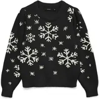 Vero Moda Regular fit kersttrui met all-over motief, model 'NEWSNOWFROST'