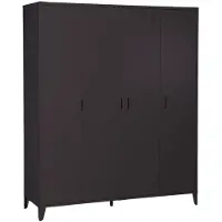 Sweeek Industriële metalen kledingkast hangruimte en planken 4 deuren 150cm Zwart