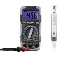Voltcraft DT-TEST-KIT 150: Handheld multimeter, digitaal, CAT III, 600 V. Aantal weergavepunten: 2000