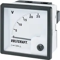 Voltcraft AM-72x72/25V AM-72x72/25V Analoog inbouwmeetinstrument AM-72x72/25 V 25 V Draaispoel